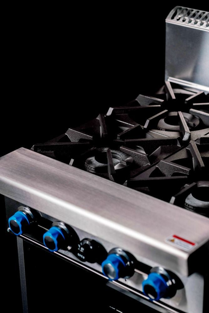 CookRite Freestanding Gas Stove 4 Burners Cooktop With Oven AT80G4B - O - Commercial Kitchen Appliances