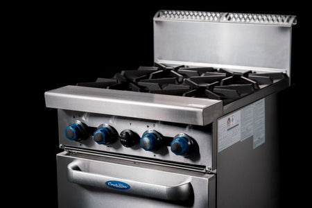 CookRite Freestanding Gas Stove 4 Burners Cooktop With Oven AT80G4B - O - Commercial Kitchen Appliances
