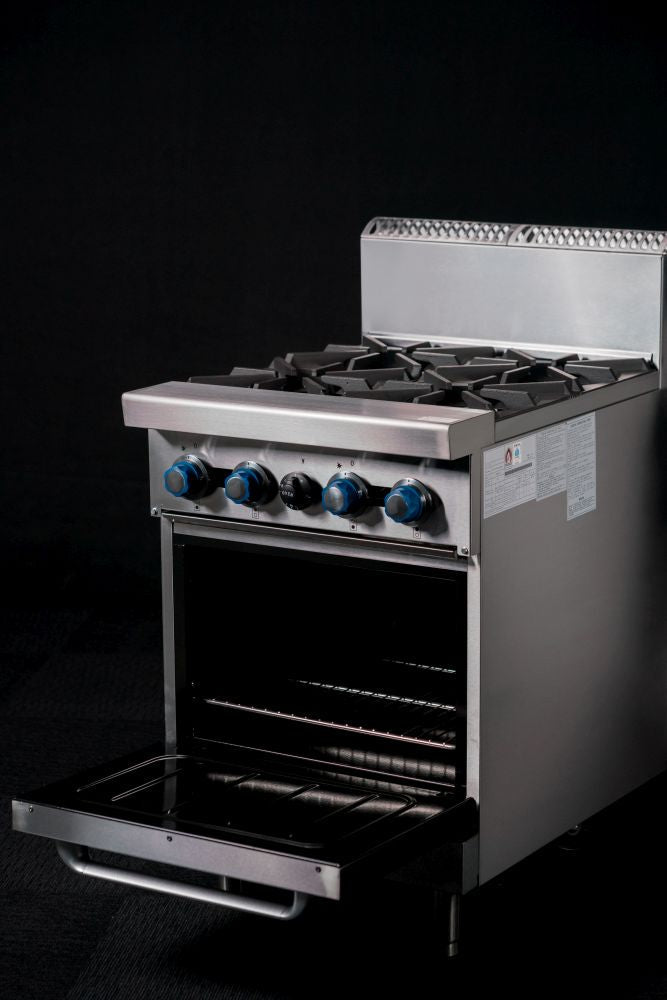 CookRite Freestanding Gas Stove 4 Burners Cooktop With Oven AT80G4B - O - Commercial Kitchen Appliances