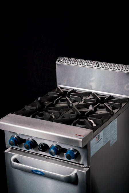CookRite Freestanding Gas Stove 4 Burners Cooktop With Oven AT80G4B - O - Commercial Kitchen Appliances