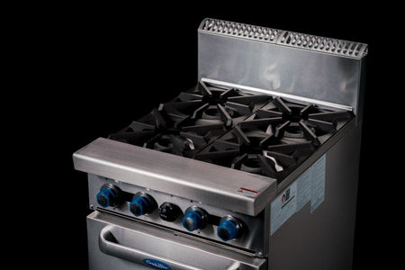 CookRite Freestanding Gas Stove 4 Burners Cooktop With Oven AT80G4B - O - Commercial Kitchen Appliances