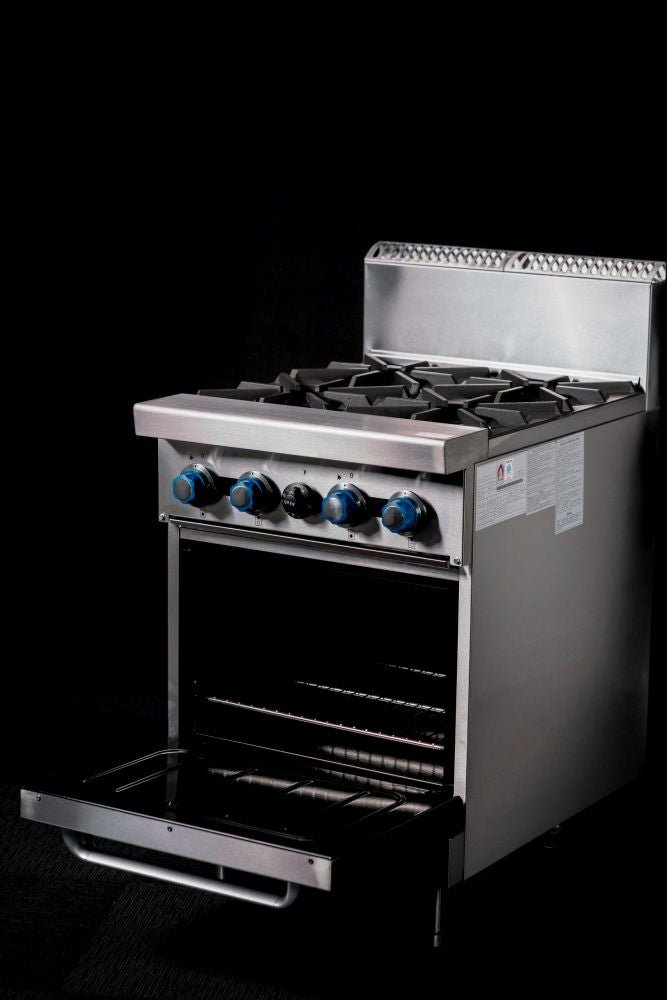CookRite Freestanding Gas Stove 4 Burners Cooktop With Oven AT80G4B - O - Commercial Kitchen Appliances