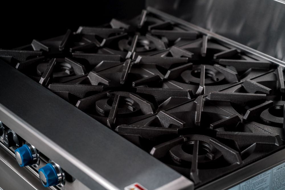 CookRite Freestanding Gas Stove 6 Burners Cooktop With Oven AT80G6B - O - Commercial Kitchen Appliances