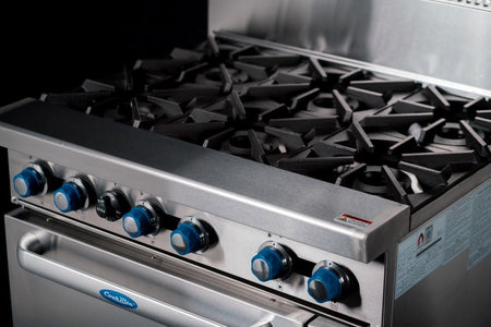 CookRite Freestanding Gas Stove 6 Burners Cooktop With Oven AT80G6B - O - Commercial Kitchen Appliances