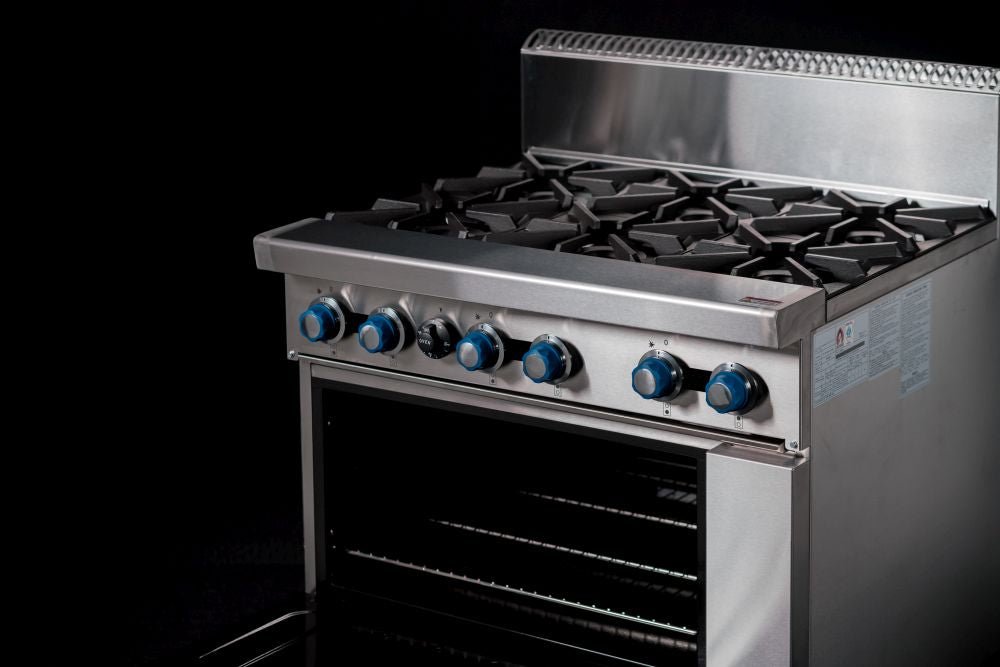 CookRite Freestanding Gas Stove 6 Burners Cooktop With Oven AT80G6B - O - Commercial Kitchen Appliances