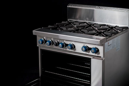 CookRite Freestanding Gas Stove 6 Burners Cooktop With Oven AT80G6B - O - Commercial Kitchen Appliances