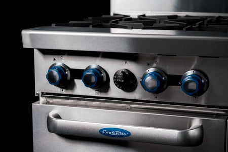 CookRite Freestanding Gas Stove 8 Burners Cooktop With Oven AT80G8B - O - Commercial Kitchen Appliances
