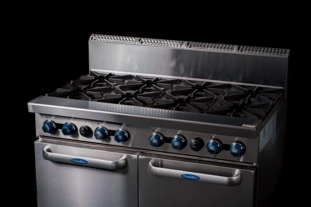 CookRite Freestanding Gas Stove 8 Burners Cooktop With Oven AT80G8B - O - Commercial Kitchen Appliances