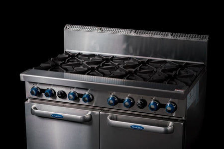 CookRite Freestanding Gas Stove 8 Burners Cooktop With Oven AT80G8B - O - Commercial Kitchen Appliances