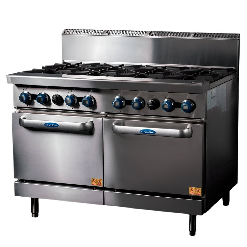 CookRite Freestanding Gas Stove 8 Burners Cooktop With Oven AT80G8B - O - Commercial Kitchen Appliances