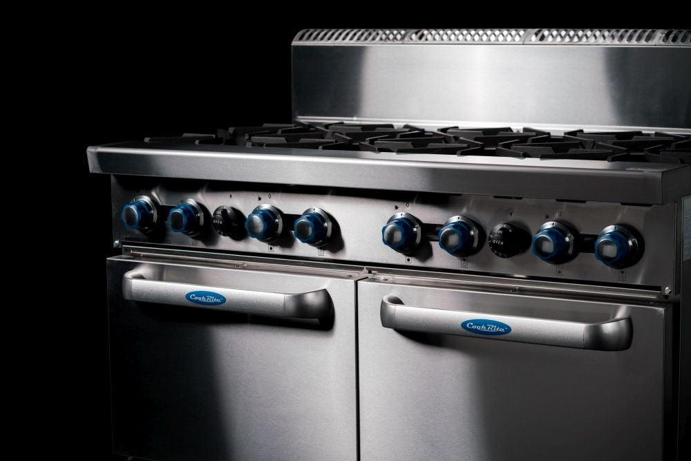 CookRite Freestanding Gas Stove 8 Burners Cooktop With Oven AT80G8B - O - Commercial Kitchen Appliances