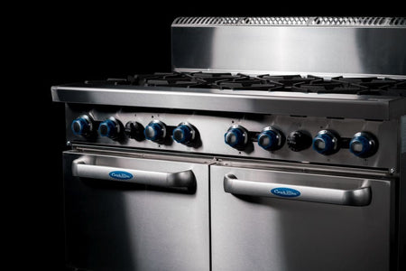 CookRite Freestanding Gas Stove 8 Burners Cooktop With Oven AT80G8B - O - Commercial Kitchen Appliances