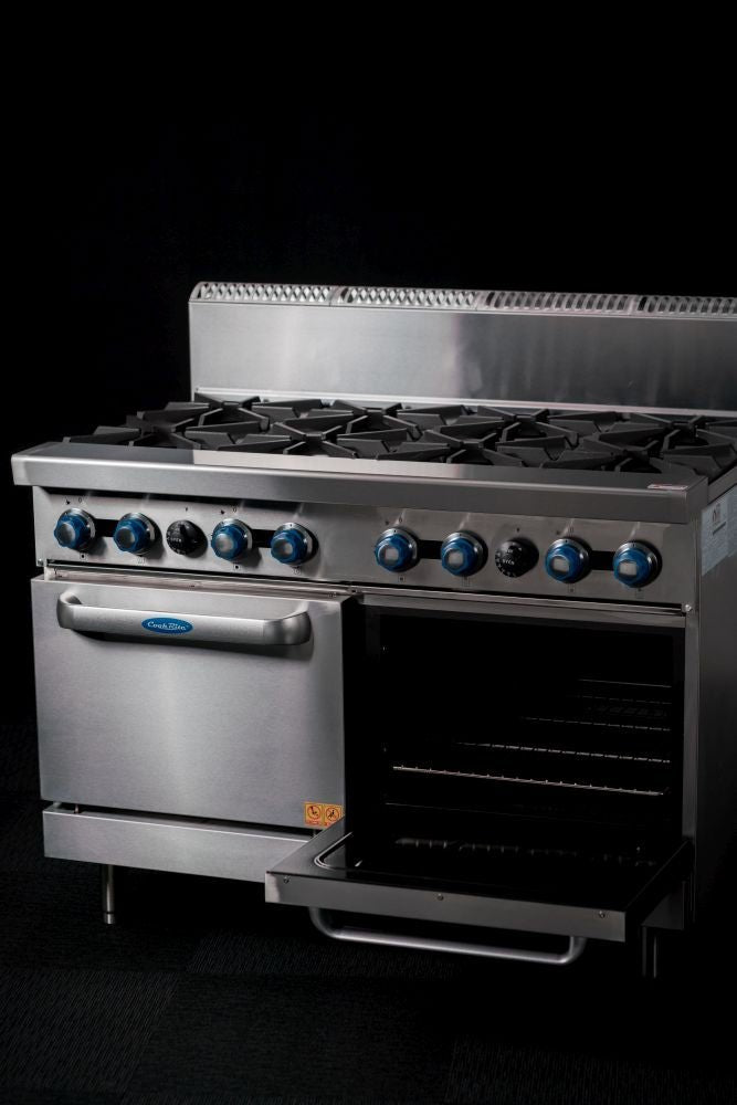 CookRite Freestanding Gas Stove 8 Burners Cooktop With Oven AT80G8B - O - Commercial Kitchen Appliances