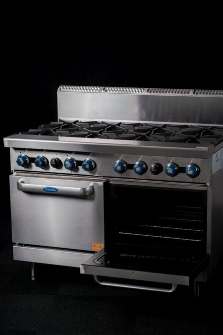 CookRite Freestanding Gas Stove 8 Burners Cooktop With Oven AT80G8B - O - Commercial Kitchen Appliances