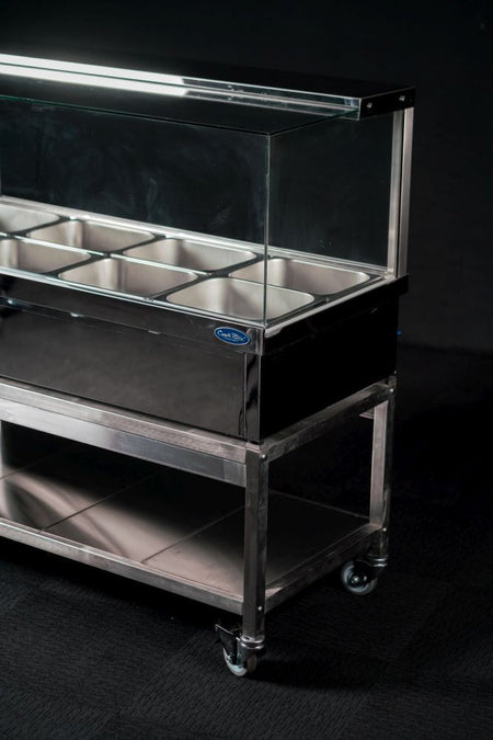 CookRite CRB-8 hot food display — top view showing 8× 1/2 GN pan layout