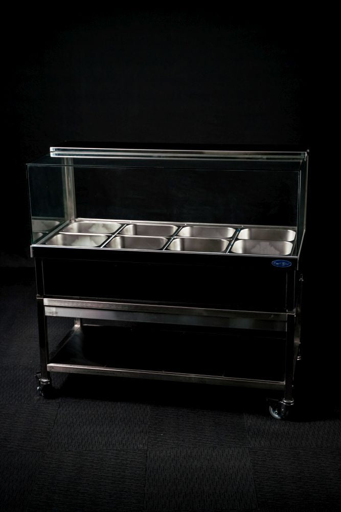 CookRite CRB-8 hot food display — side profile on service counter