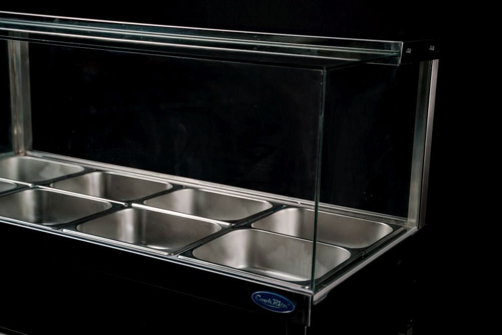 CookRite CRB-8 hot food display — temperature controller close-up