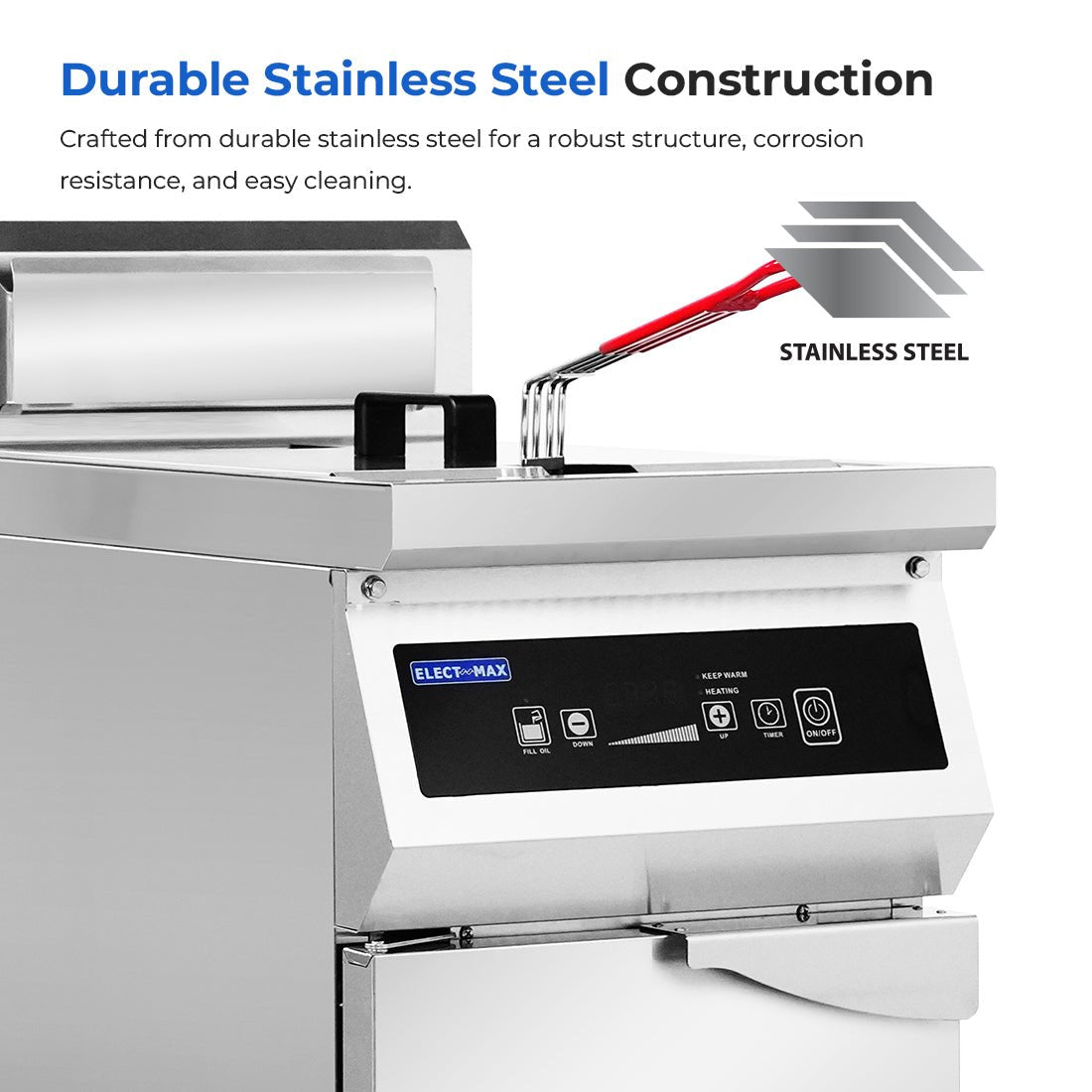 ElectMAX 700 Series Induction Single Fryer with Splashback IFS7 - 30L - Commercial Kitchen Appliances