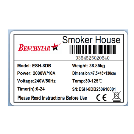 Benchstar Smoker/Dehydrator Combination Unit - ESH - 8DB - Commercial Kitchen Appliances