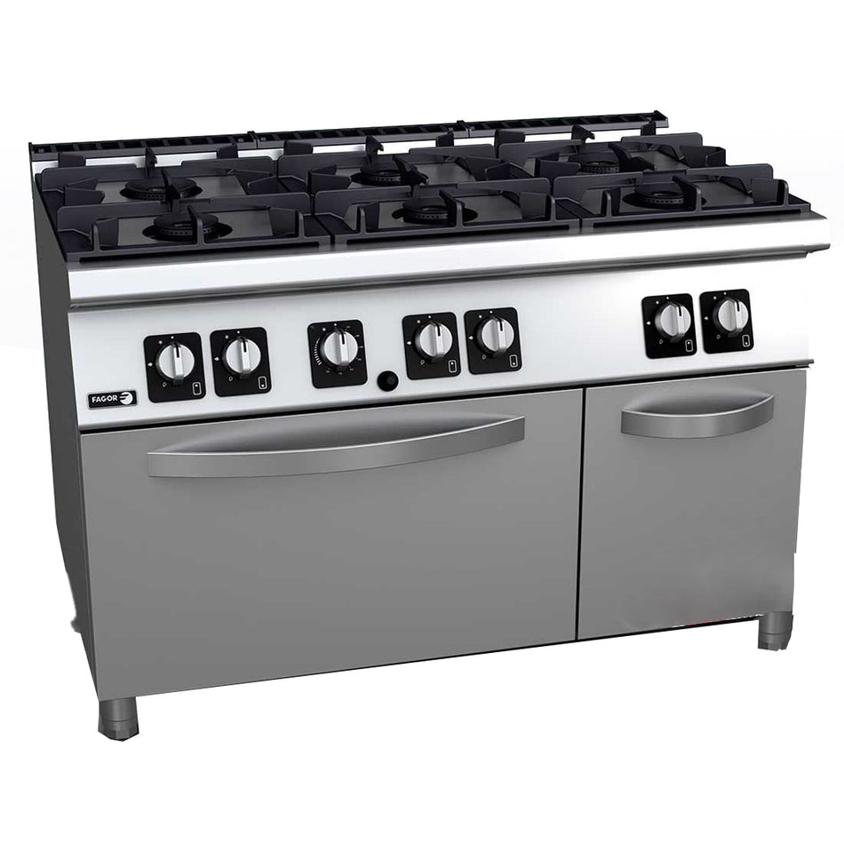 Fagor Kore 700 Series 6 Burner Gas Range With Gas Oven C - G761H - Commercial Kitchen Appliances