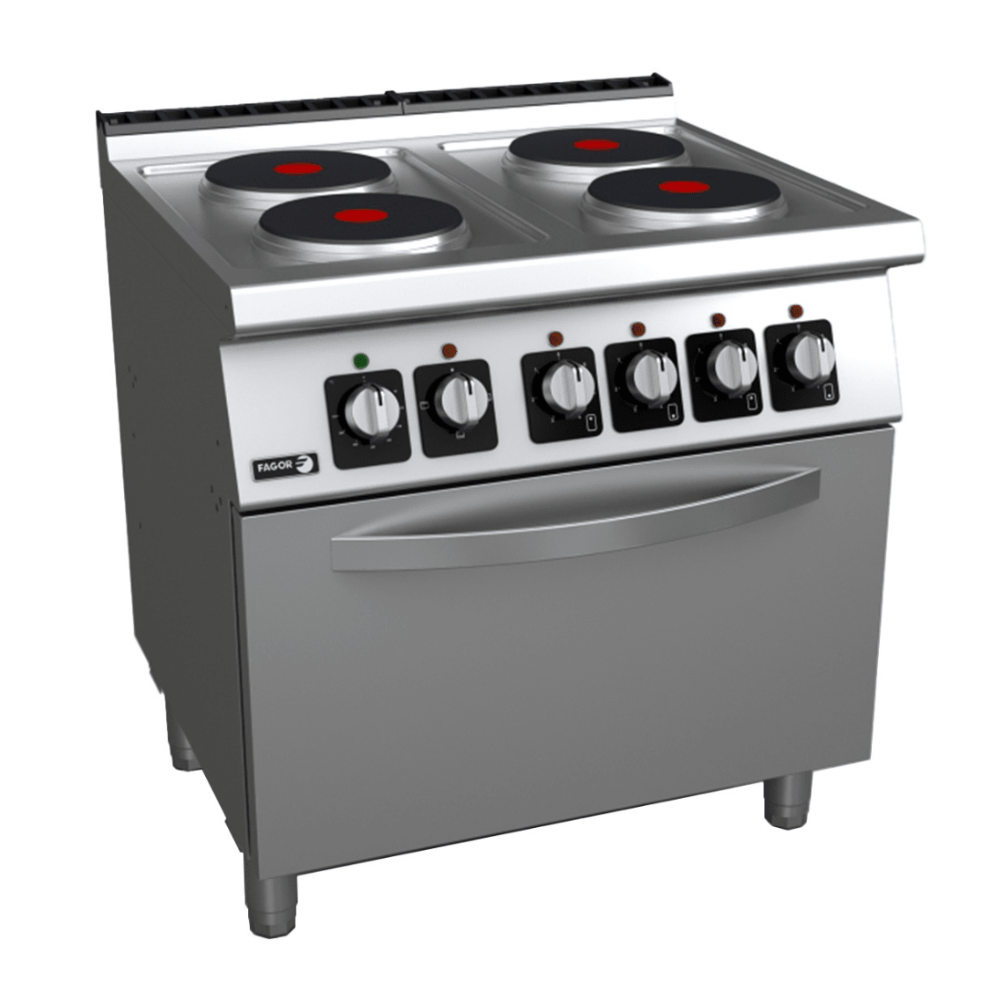 Fagor C-E741 Kore 700 electric 4 burner range with oven — front view