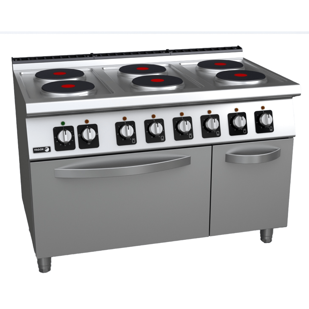 Fagor Kore 700 Series Electric 6 Burners With Oven C-E761 - commercial kitchen equipment - C-E761