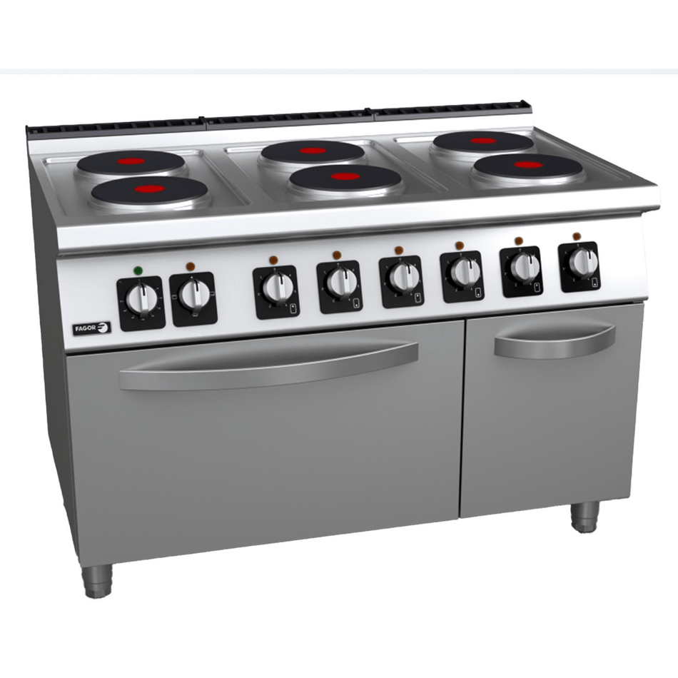 Fagor Kore 700 Series Electric 6 Burners With Oven C-E761 - commercial kitchen equipment - C-E761