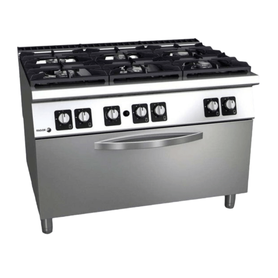 Fagor Kore 900 Series Gas 6 Burner With Gas Oven C - G961OPH - Commercial Kitchen Appliances