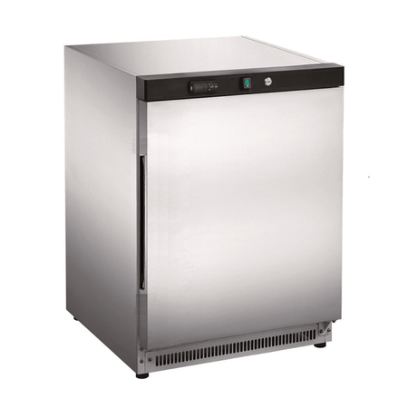 FED-X XR200SS stainless steel bar fridge — front view, solid door