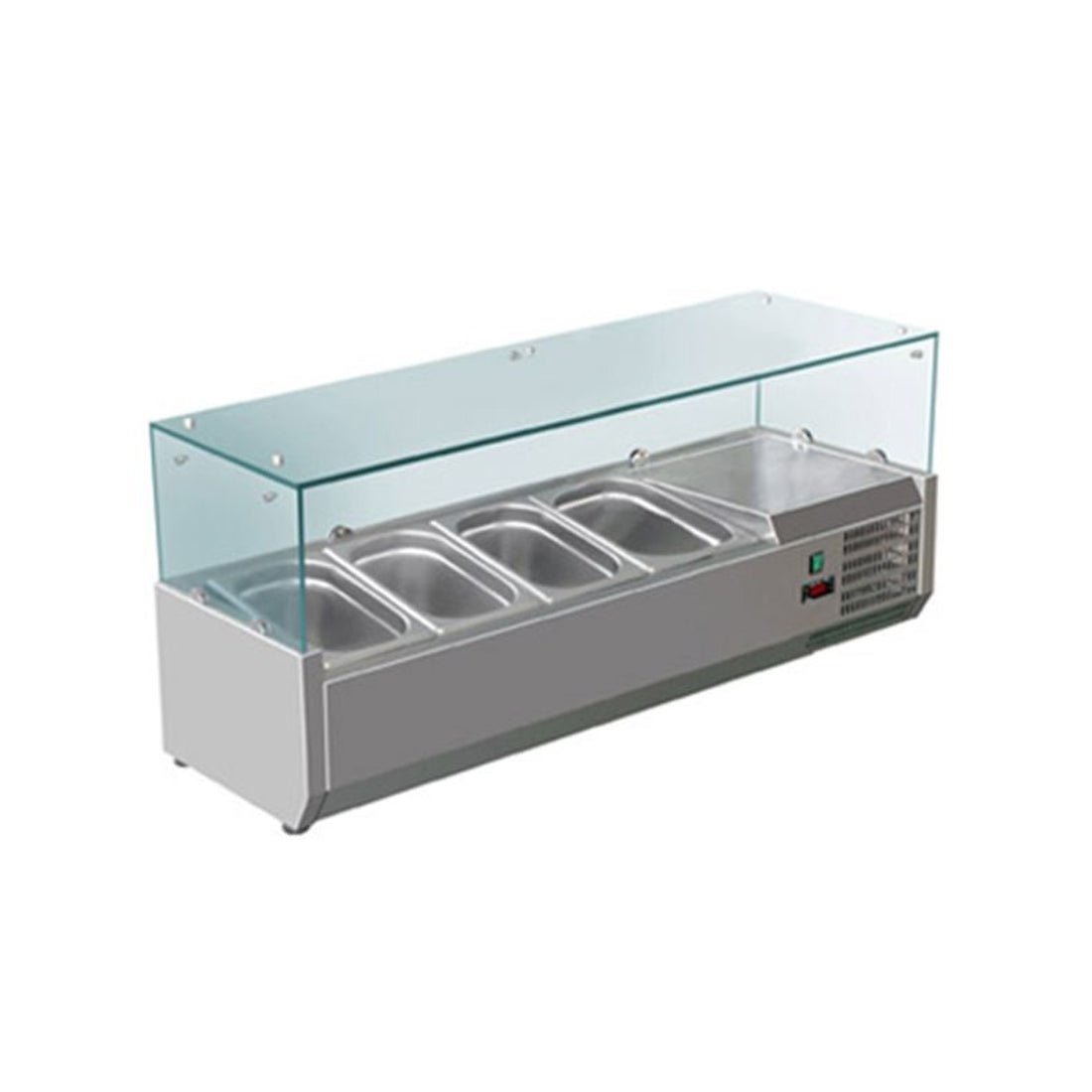 FED - X Flat Glass Salad Bench XVRX1200/380 - Commercial Kitchen Appliances