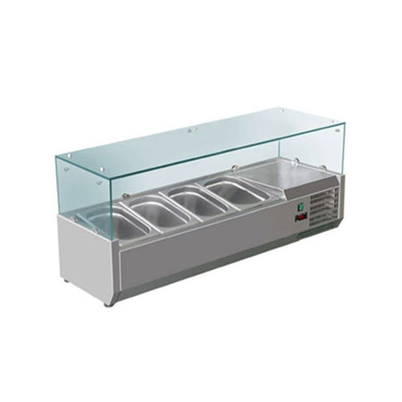 FED - X Flat Glass Salad Bench XVRX1200/380 - Commercial Kitchen Appliances