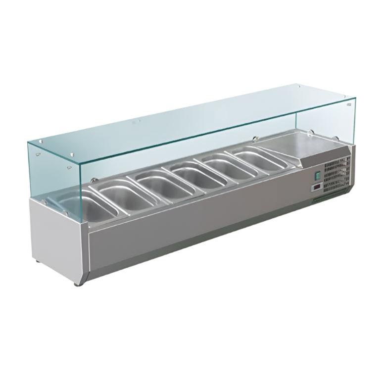 FED-X Flat Glass Salad Bench XVRX1500/380 - XVRX1500/380