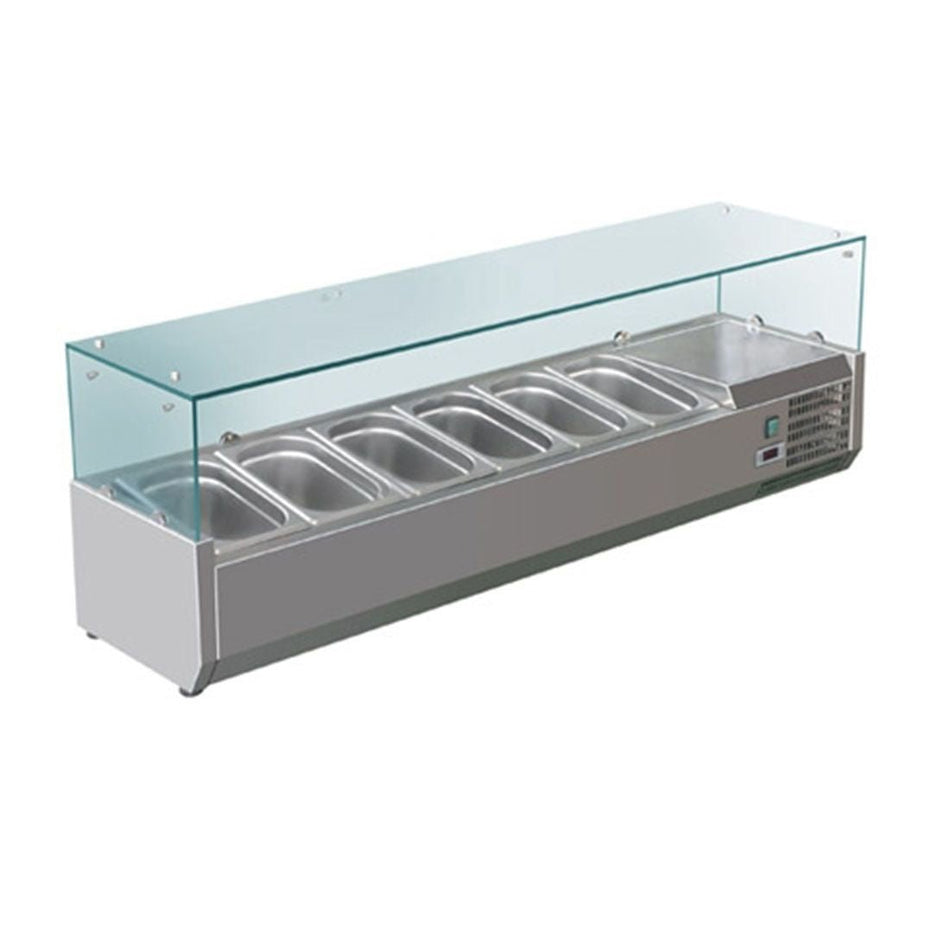 FED - X Flat Glass Salad Bench XVRX1500/380 - Commercial Kitchen Appliances