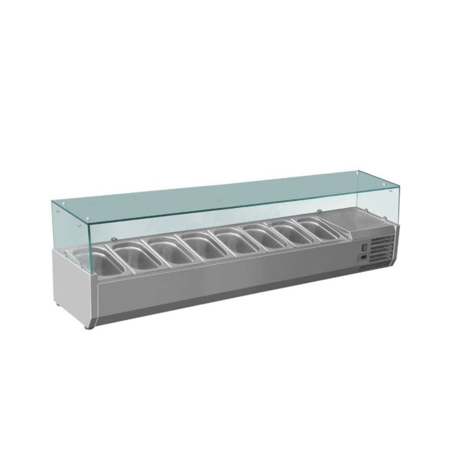 FED-X Flat Glass Salad Bench XVRX1800/380 - XVRX1800/380