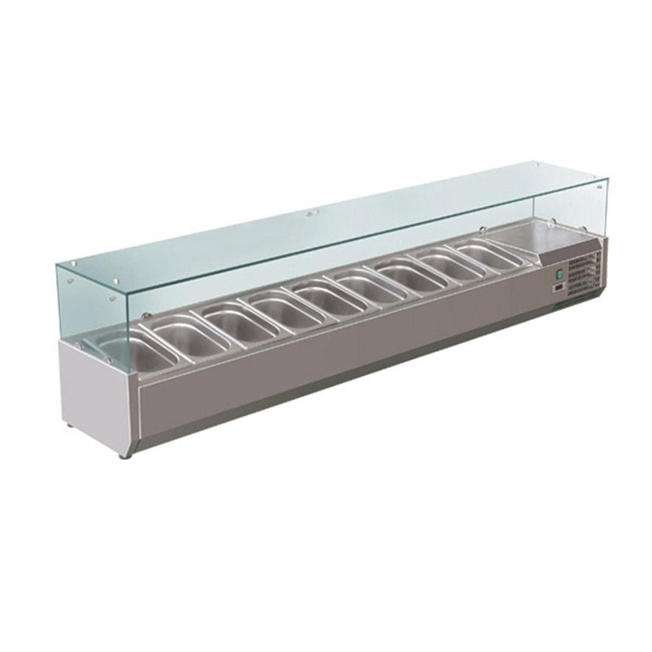 FED - X Flat Glass Salad Bench XVRX2000/380 - Commercial Kitchen Appliances