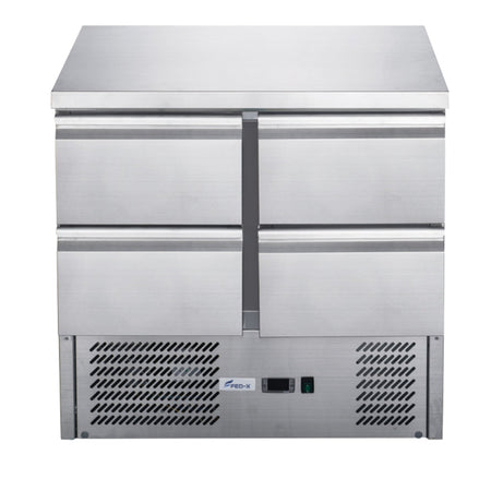 FED - X Four Drawer Compact Workbench Fridge XGNS900 - 4D - Commercial Kitchen Appliances