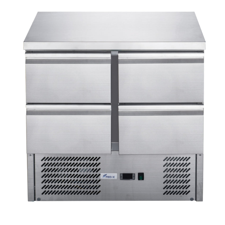 FED - X Four Drawer Compact Workbench Fridge XGNS900 - 4D - Commercial Kitchen Appliances