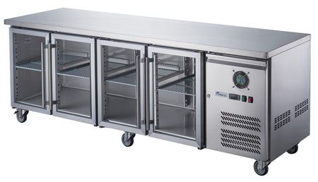 FED - X Four Glass Door Bench Fridge XUB7C22G4V - Commercial Kitchen Appliances