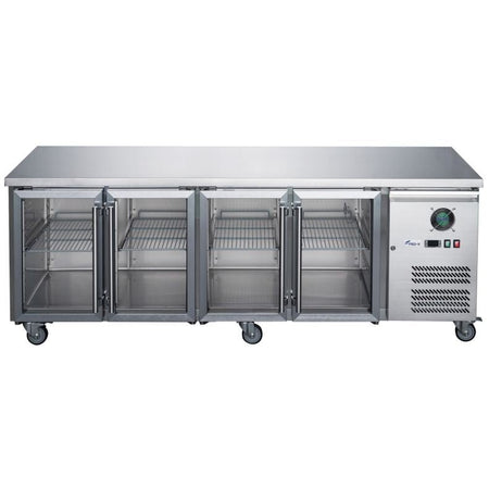 FED - X Four Glass Door Bench Fridge XUB7C22G4V - Commercial Kitchen Appliances