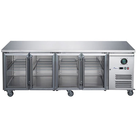 FED-X Four Glass Door Bench Fridge XUB7C22G4V - XUB7C22G4V