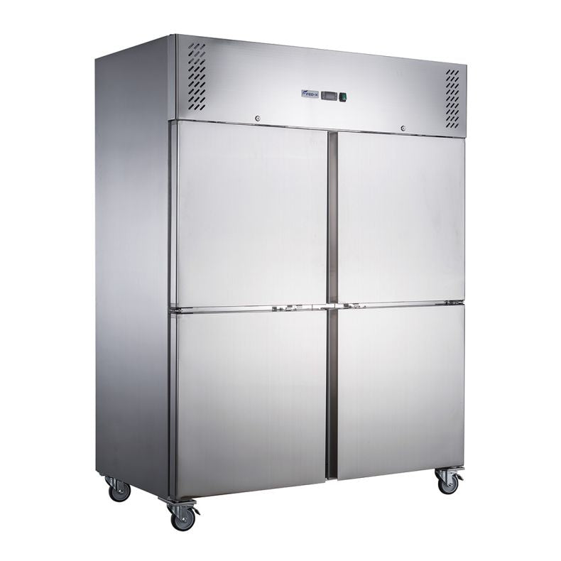 FED-X S/S Four Door Upright Freezer XURF1410S2V - XURF1410S2V