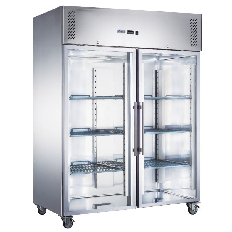 FED-X S/S Two Full Glass Door Upright Fridge XURC1410G2V - XURC1410G2V