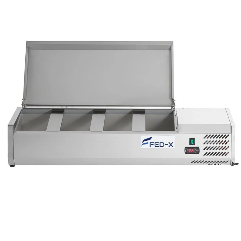 FED-X Salad Bench With Stainless Steel Lid XVRX1200/380S - XVRX1200/380S
