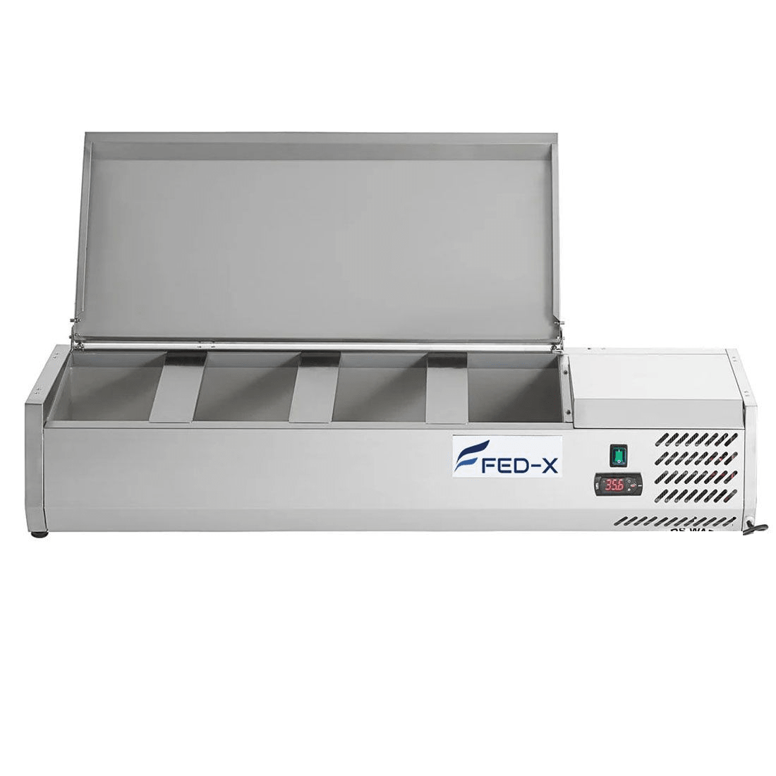 FED - X Salad Bench With Stainless Steel Lid XVRX1200/380S - Commercial Kitchen Appliances