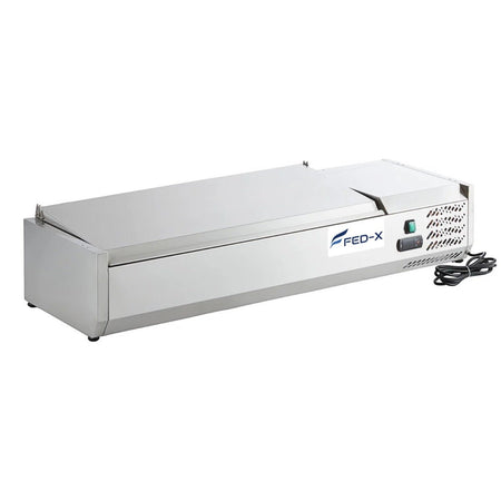 FED - X Salad Bench With Stainless Steel Lid XVRX1200/380S - Commercial Kitchen Appliances