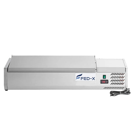 FED - X Salad Bench With Stainless Steel Lid XVRX1200/380S - Commercial Kitchen Appliances