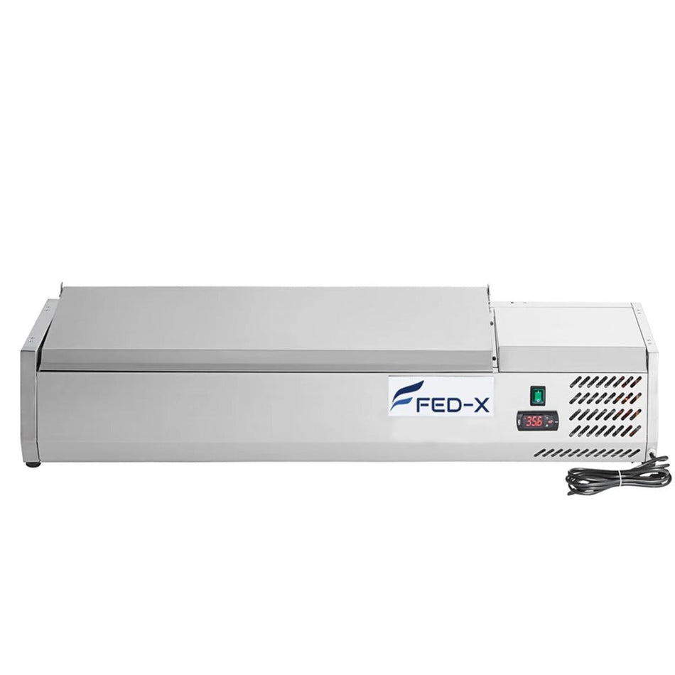 FED - X Salad Bench With Stainless Steel Lid XVRX1200/380S - Commercial Kitchen Appliances