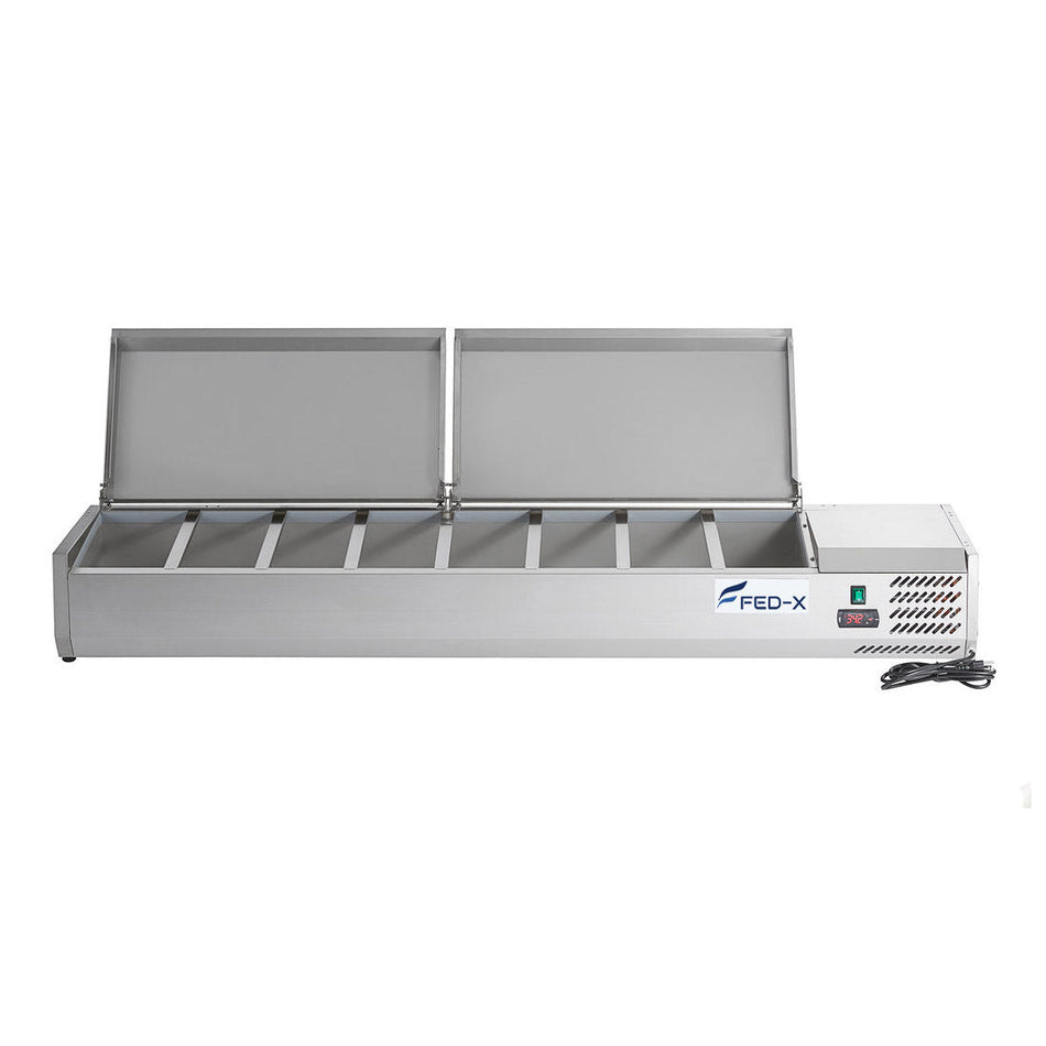 FED - X Salad Bench With Stainless Steel Lids XVRX1800/380S - Commercial Kitchen Appliances