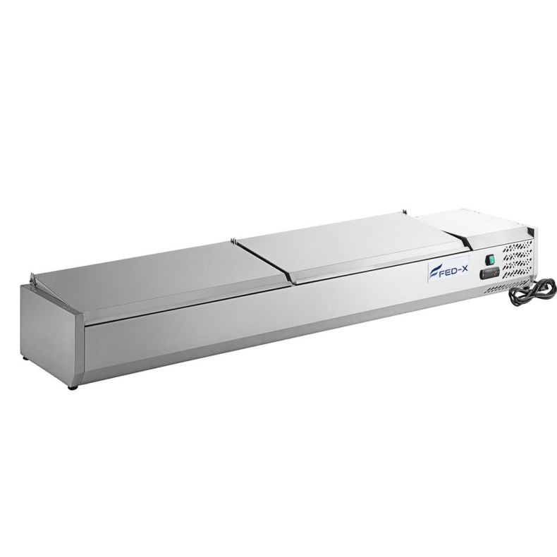 FED-X Salad Bench With Stainless Steel Lids XVRX2000/380S - XVRX2000/380S