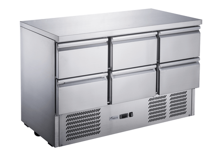 FED - X Six Drawer Compact Workbench Fridge XGNS1300 - 6D - Commercial Kitchen Appliances